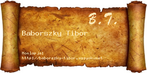 Baborszky Tibor névjegykártya